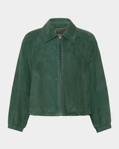 Weekend Max Mara Collared Coat Elastic Cuffs Side Pockets In Green