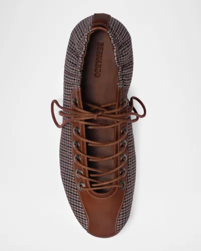 Bernardo Billie Check Leather Sneakerina Flats In Multi