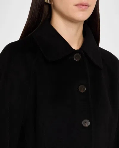 Rohe Double-faced Wool Sculptural Sleeve Jacket With Cinched Waist And Four-button Closure In Black