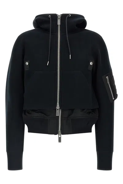 Sacai Sponge Double-layer Bomber Jacket In Schwarz