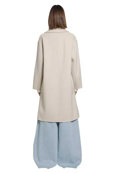 S Max Mara Double-breasted Wool Midi Coat In Neutral