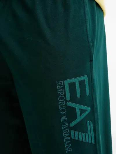 Ea7 Logo-print Track Pants In Green