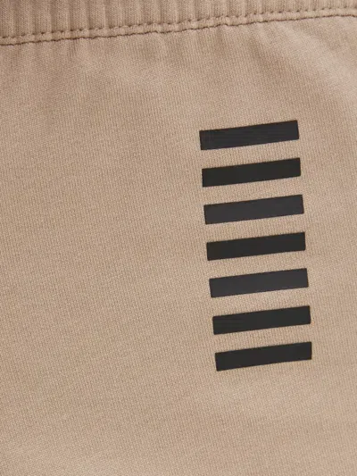 Ea7 Logo-print Cuffed Cargo Pants In Neutral