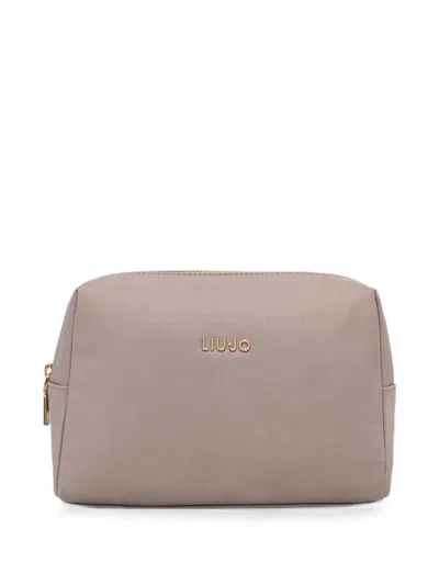 Liu •jo Logo Make-up Bag In Grau
