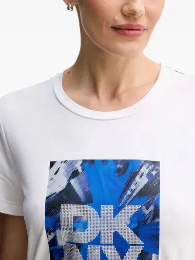 Dkny Skyscraper Graphic T-shirt In White