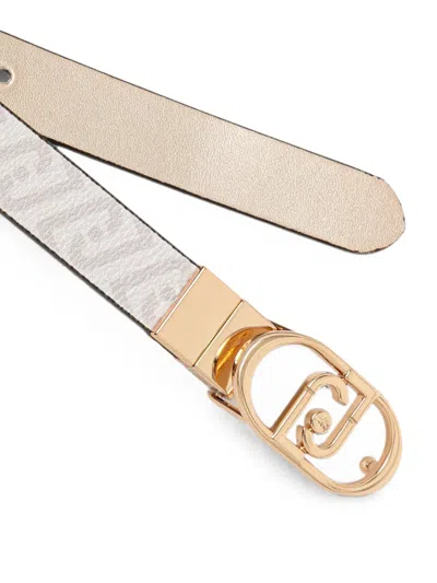 Liu •jo Metallic Patterned Belt In Silver