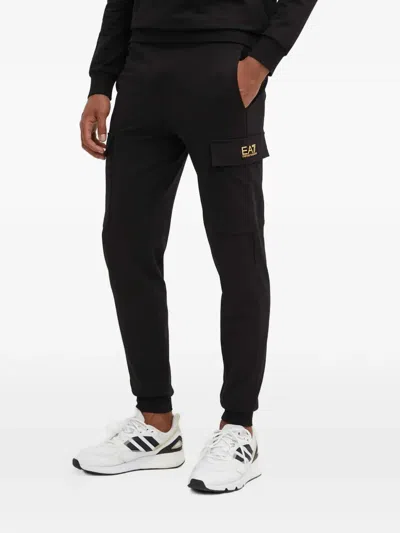 Ea7 Cargo Pocket Trousers In Black