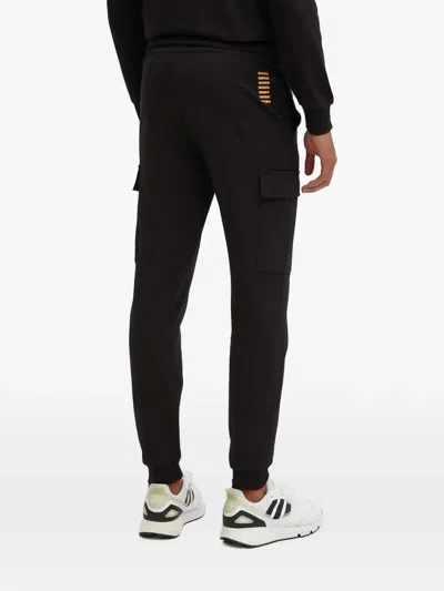 Ea7 Cargo Pocket Trousers In Black