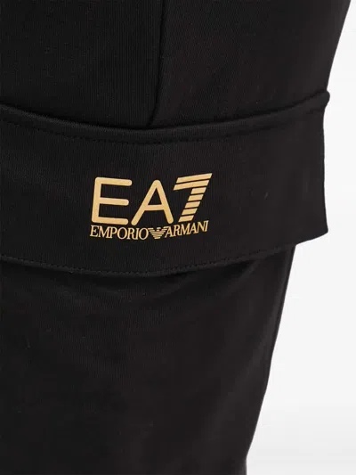 Ea7 Cargo Pocket Trousers In Black