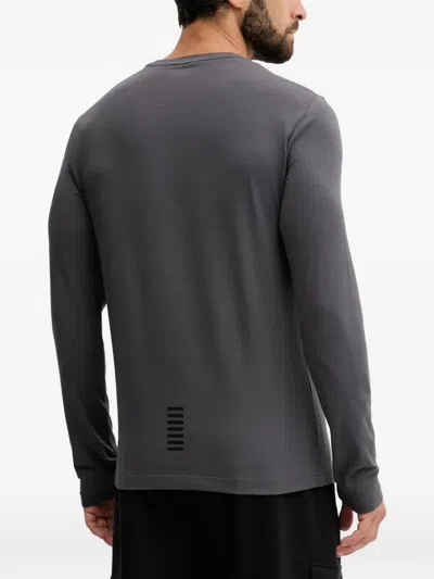 Ea7 Logo-print Long-sleeved T-shirt In Multi