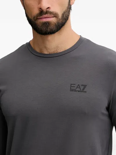 Ea7 Logo-print Long-sleeved T-shirt In Multi