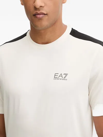 Ea7 Dynamic Athlete Logo-print T-shirt In White
