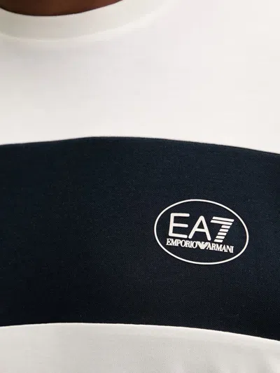 Ea7 Logo-patch Panelled T-shirt In Multi