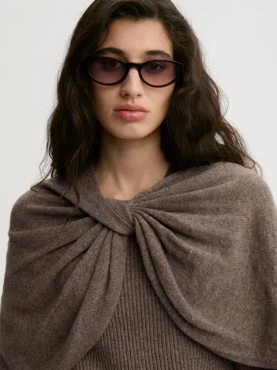 By Malene Birger Pinne Twisted Cape In Fosil