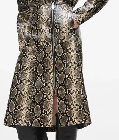 Karl Lagerfeld Faux-python Midi Skirt In Gray