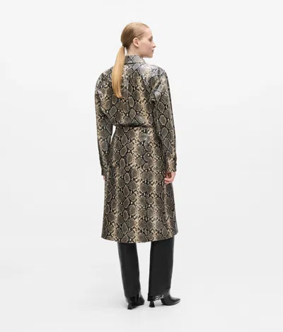 Karl Lagerfeld Faux-python Midi Skirt In Gray