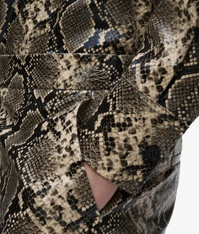 Karl Lagerfeld Faux-python Flared Pants In Red