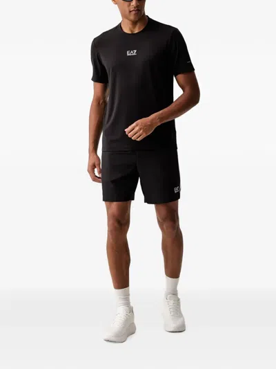 Ea7 Logo-print T-shirt In Black
