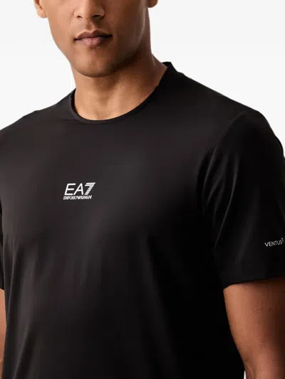 Ea7 Logo-print T-shirt In Black