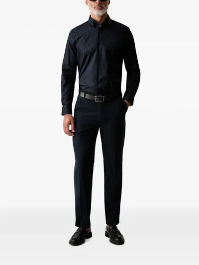Joop Check-patterned Long-sleeve Shirt In Silver