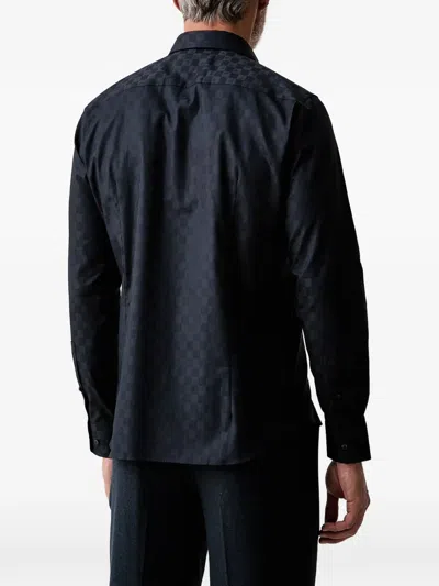 Joop Check-patterned Long-sleeve Shirt In Silver