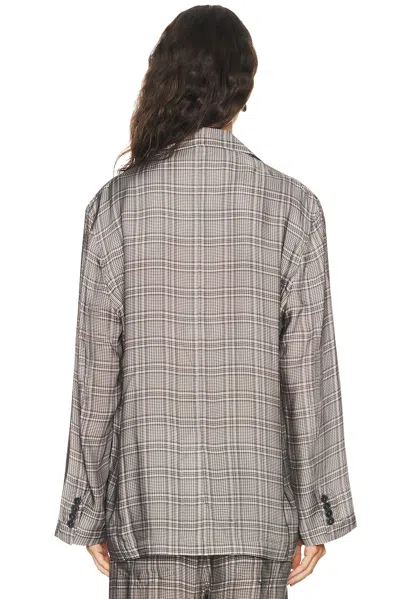 Acne Studios Junida Check Fluid Suit Jacket In Dark Grey