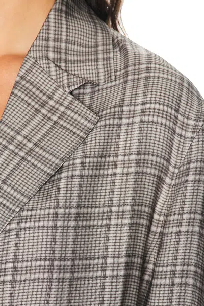 Acne Studios Junida Check Fluid Suit Jacket In Dark Grey