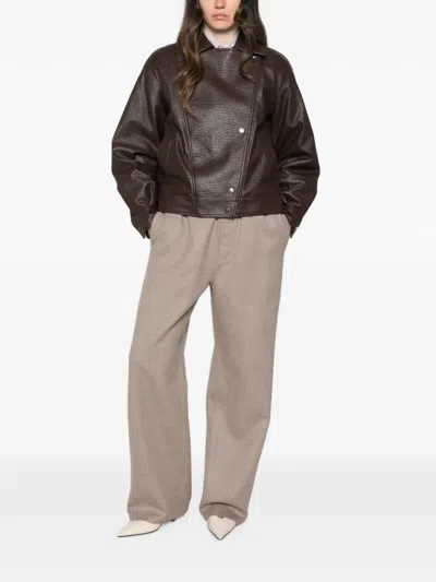Twinset Leather Jacket In White