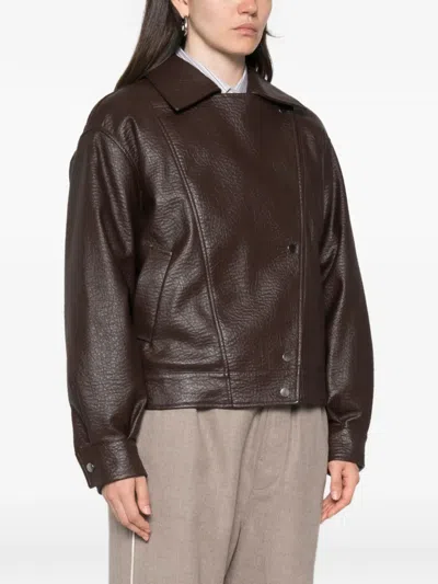 Twinset Leather Jacket In White