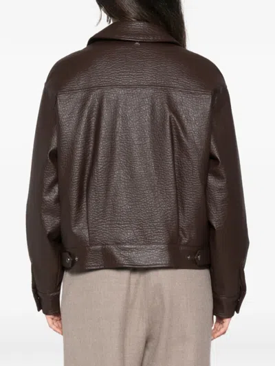 Twinset Leather Jacket In White