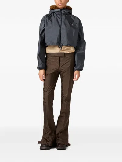 Miu Miu Technical Fabric Pants In Brown