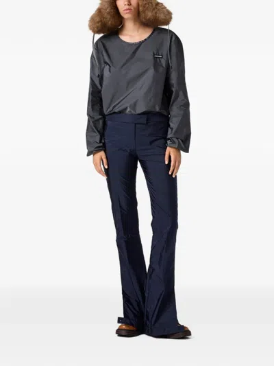 Miu Miu Technical Fabric Pants In Blue