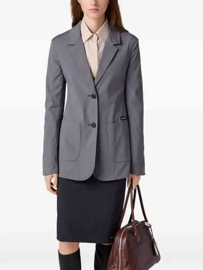 Miu Miu Washed Stretch Poplin Jacket In Transparent