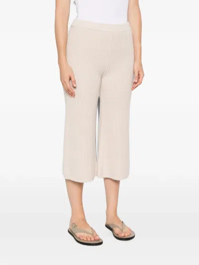 Ely Ely Ribbed-knit Cropped Trousers In Multi