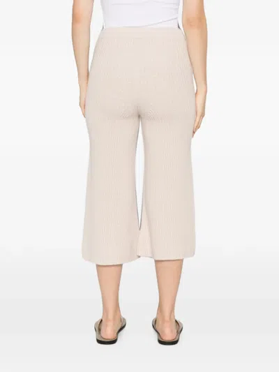 Ely Ely Ribbed-knit Cropped Trousers In Multi