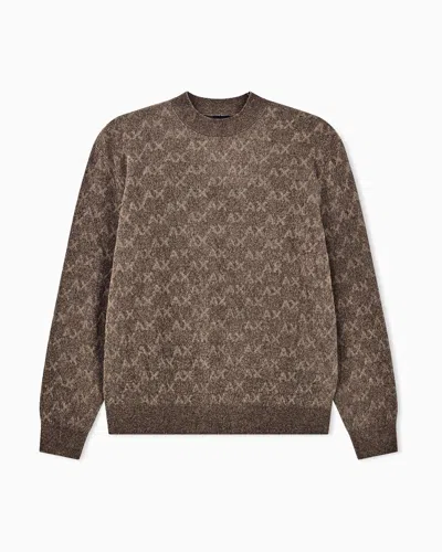 Armani Exchange Regular Fit Pullover In Viscose Blend In Brown