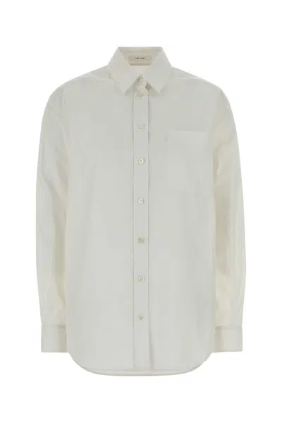 The Row White Regular Solid Shirt In White