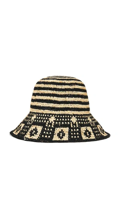 Brixton Redding Packable Straw Hat In Black & Natural