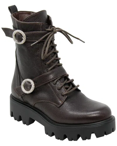 Charles David Hacker Leather Bootie In Brown