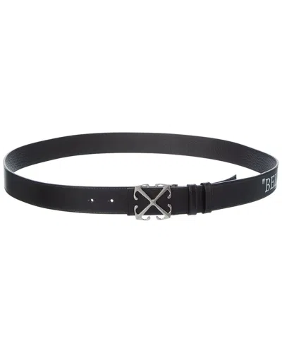 Off-white Leather Belt In Black