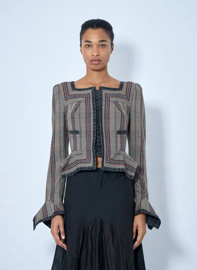 Vivienne Westwood Dandy Double-breasted Check Jacket In Gray
