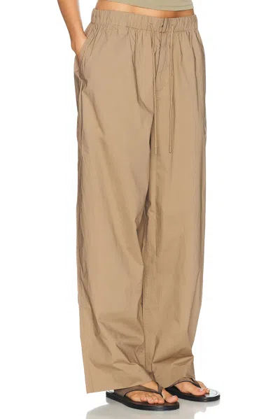 Skims Woven Cotton Oversized Drawstring Pant In Brown
