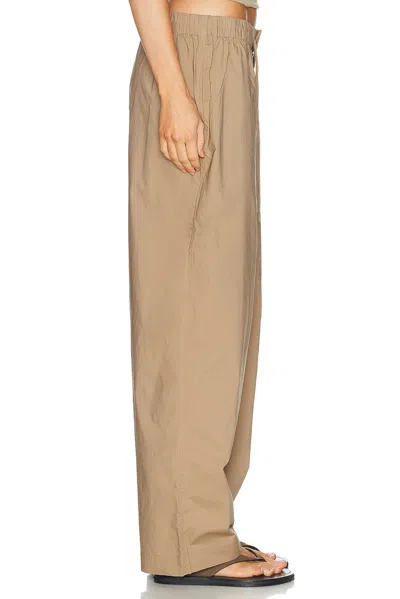 Skims Woven Cotton Oversized Drawstring Pant In Brown