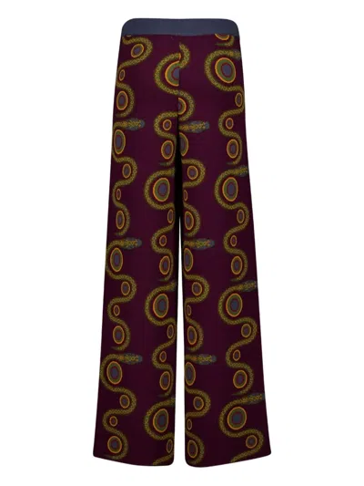Paula Geometric-pattern Trousers In Brown