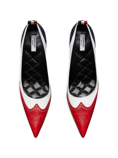 Thom Browne Wingtip Leather Pumps In Multi