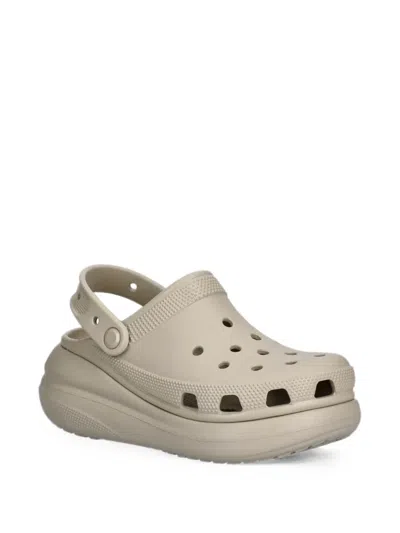 Crocs Classic Crush Platform Clogs In Gray
