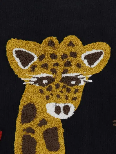 Found Giraffe Embroidered Sweatshirt In Black