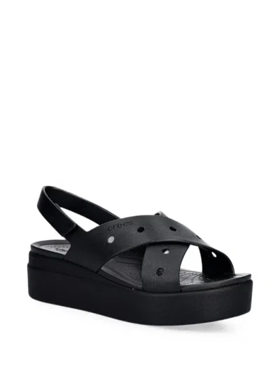 Crocs Brooklyn 4u Cross Strap Platform Sandals In Black