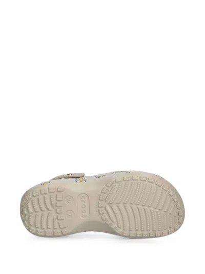 Crocs Classic Floral Platform Clogs In Gray