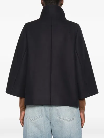 Fay Structured Short Coat With High Collar In Black